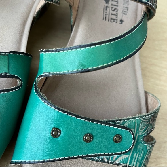 L’ Artiste By Spring Step Quilana Sandals in Turquoise Green Sz 38 EU/ 7.5-8 US - Picture 16 of 16